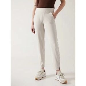 Athleta Brooklyn Ankle Pant Abalone Grey Pull On Lightweight Stretch Womens 6P